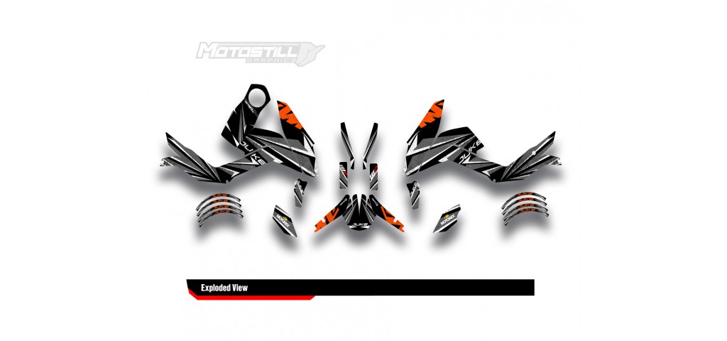 KTM DUKE 125 - 200 - 250 - 390 / 2011 - 2016 GRAPHIC STICKER SET - DECAL KIT 