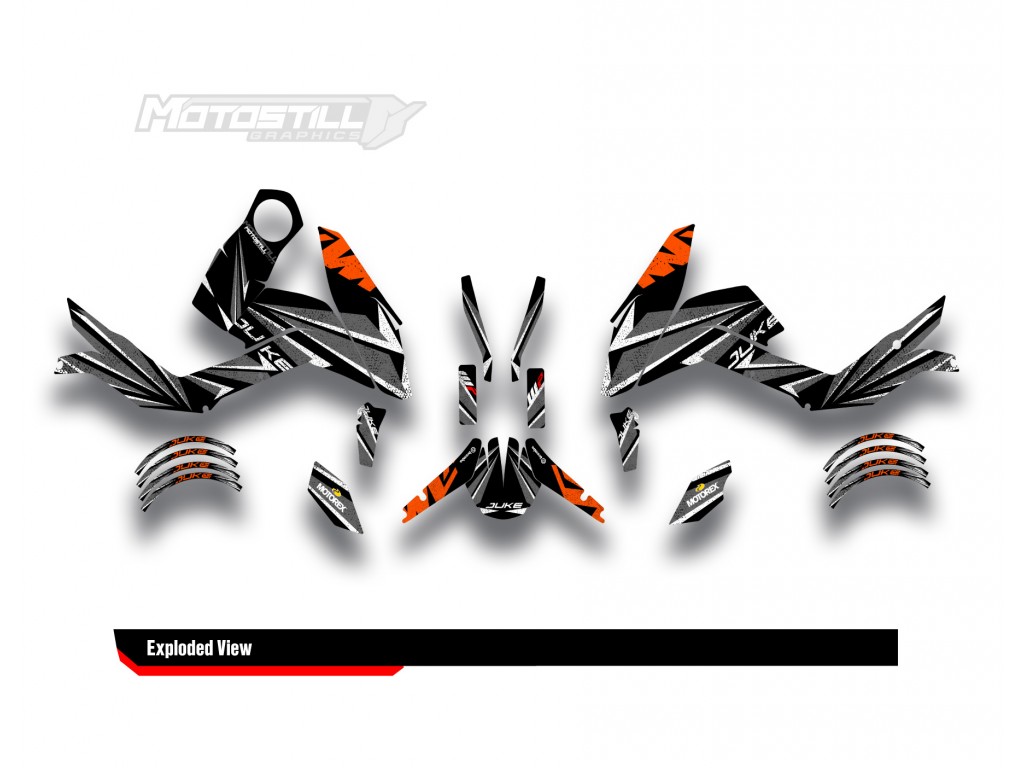 KTM DUKE 125 - 200 - 250 - 390 / 2011 - 2016 GRAPHIC STICKER SET - DECAL KIT 