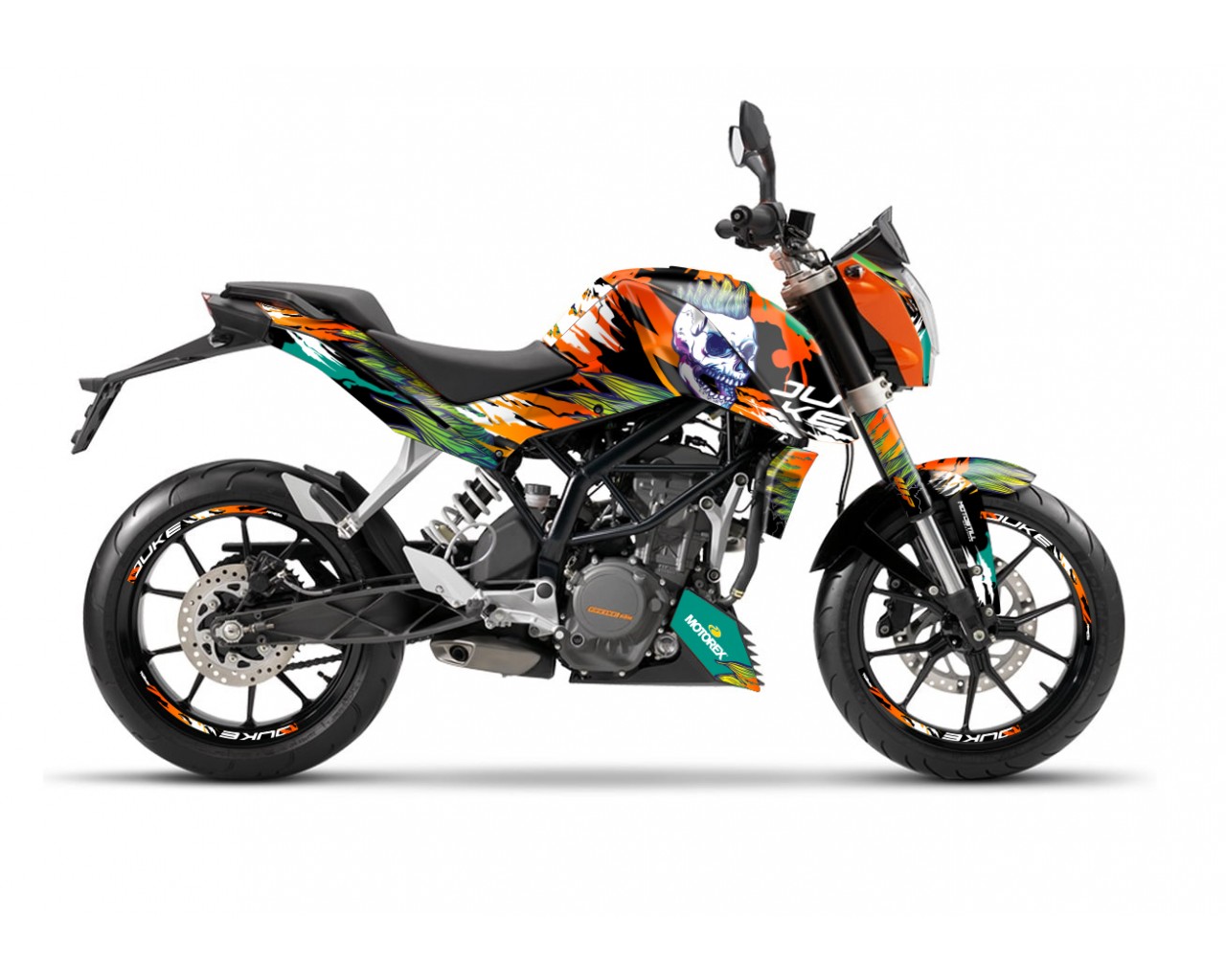 KTM DUKE 125 - 200 - 250 - 390 / 2011 - 2016 GRAPHIC STICKER SET - DECAL KIT 