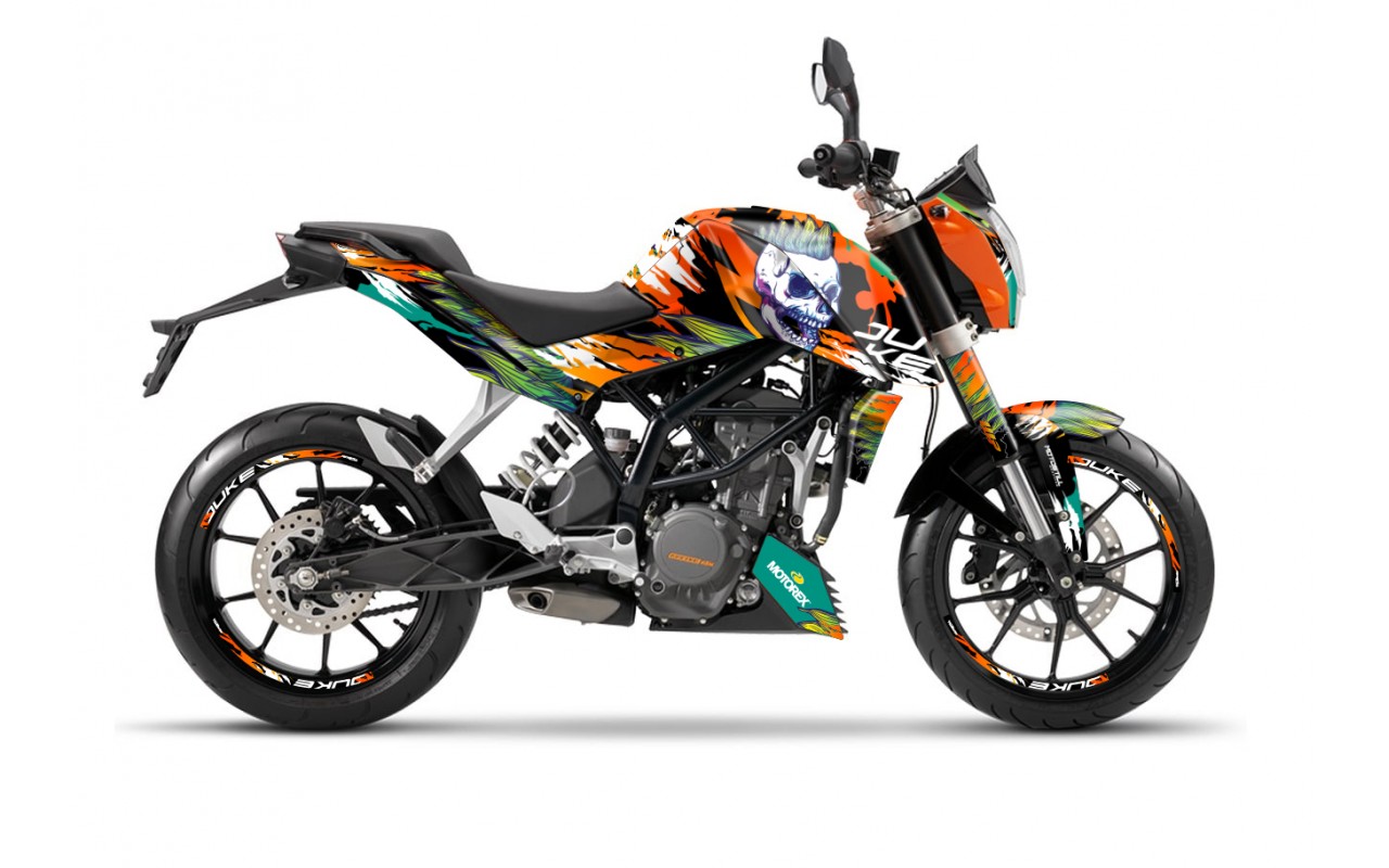 KTM DUKE 125 - 200 - 250 - 390 / 2011 - 2016 GRAPHIC STICKER SET - DECAL KIT 