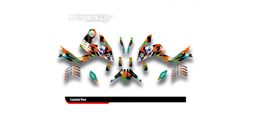 KTM DUKE 125 - 200 - 250 - 390 / 2011 - 2016 GRAPHIC STICKER SET - DECAL KIT 