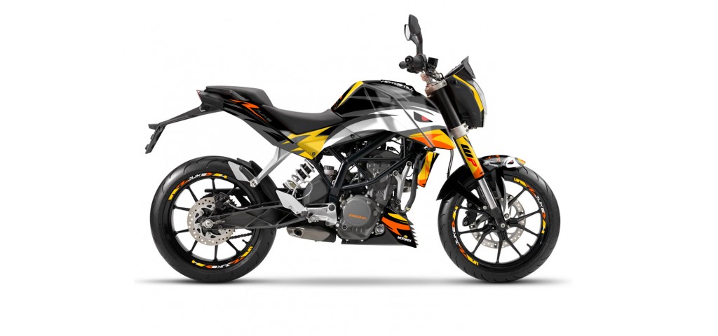 KTM DUKE 125 - 200 - 250 - 390 / 2011 - 2016 GRAPHIC STICKER SET - DECAL KIT 