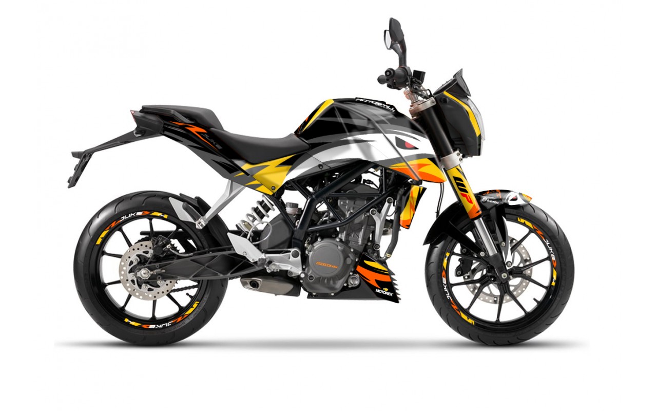 KTM DUKE 125 - 200 - 250 - 390 / 2011 - 2016 GRAPHIC STICKER SET - DECAL KIT 