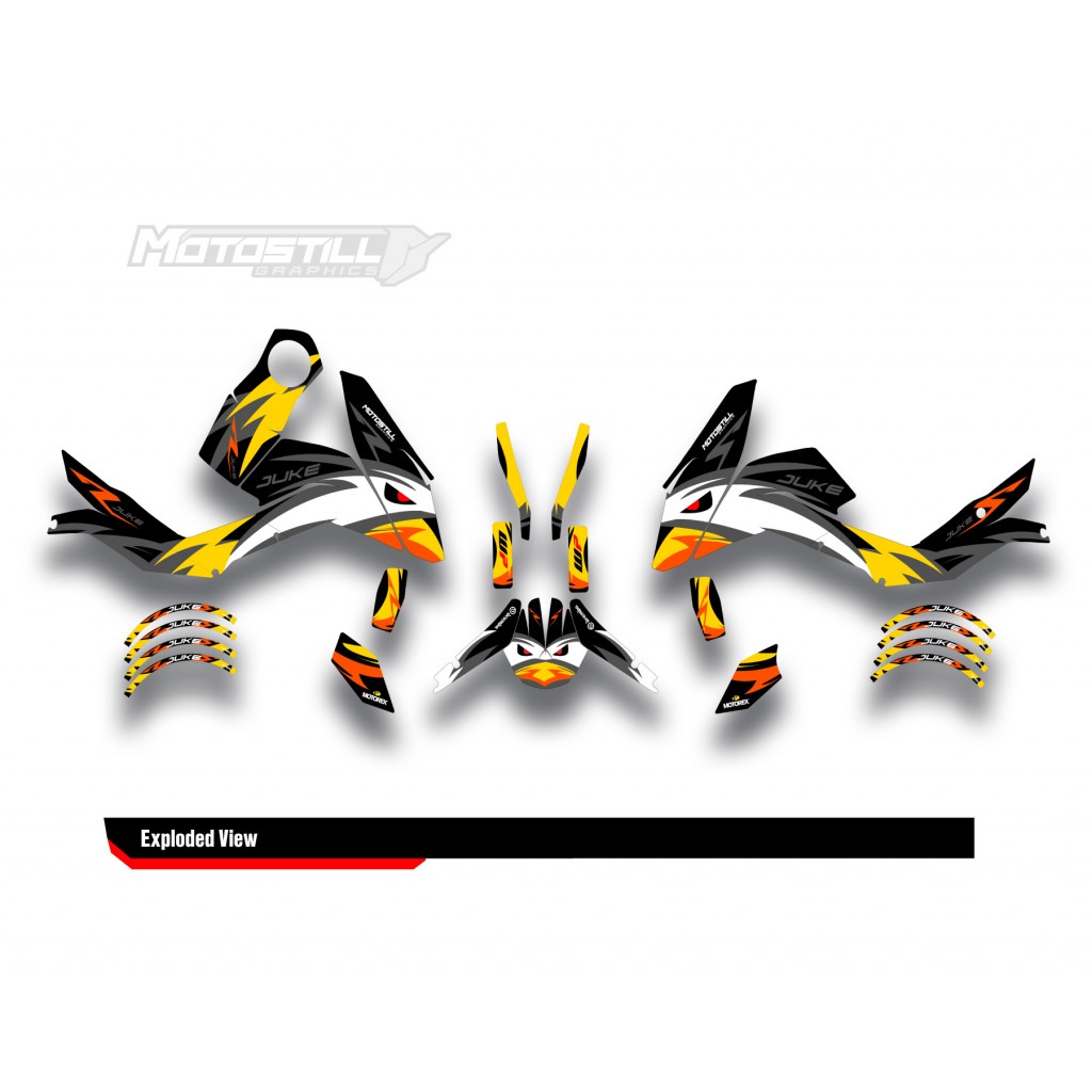 KTM DUKE 125 - 200 - 250 - 390 / 2011 - 2016 GRAPHIC STICKER SET - DECAL KIT 