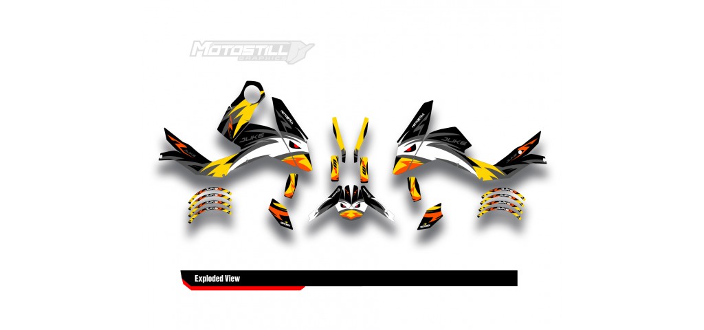 KTM DUKE 125 - 200 - 250 - 390 / 2011 - 2016 GRAPHIC STICKER SET - DECAL KIT 