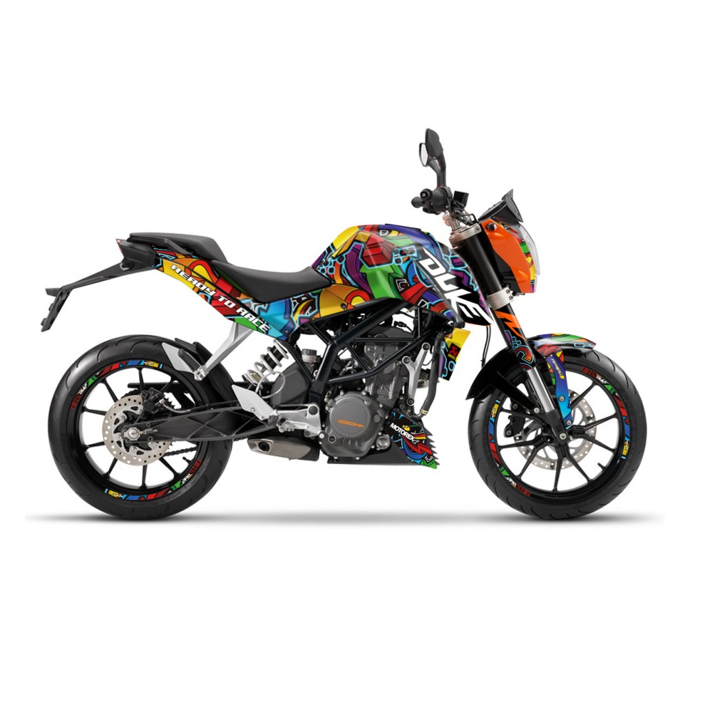 KTM DUKE 125 - 200 - 250 - 390 / 2011 - 2016 GRAPHIC STICKER SET - DECAL KIT 