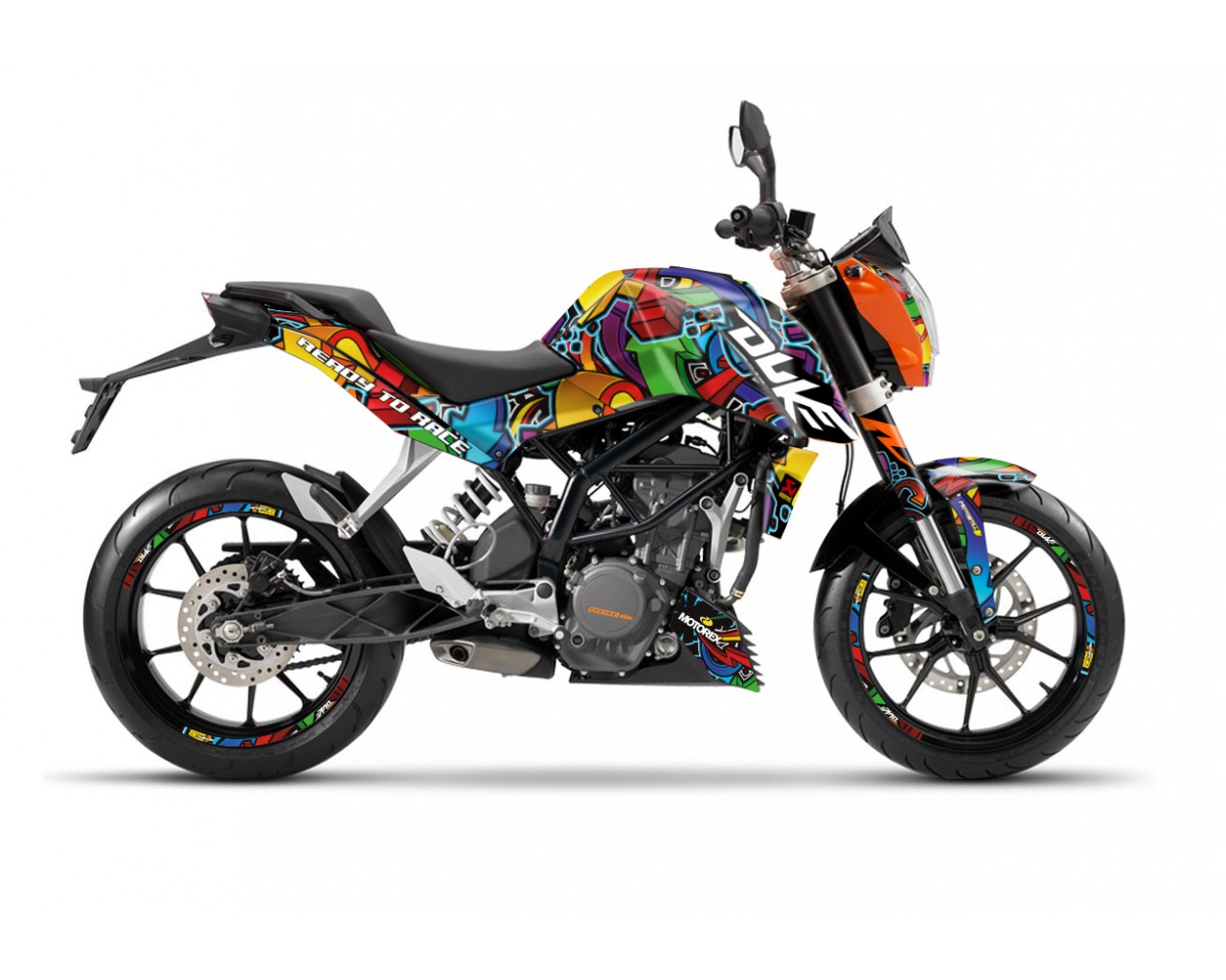 KTM DUKE 125 - 200 - 250 - 390 / 2011 - 2016 GRAPHIC STICKER SET - DECAL KIT 