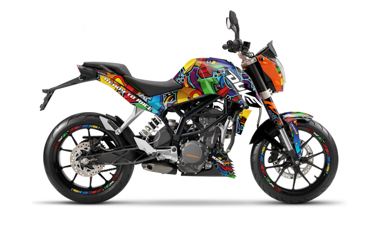 KTM DUKE 125 - 200 - 250 - 390 / 2011 - 2016 GRAPHIC STICKER SET - DECAL KIT 