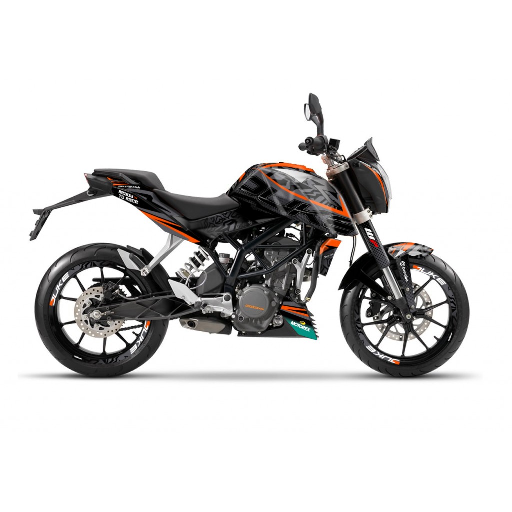 KTM DUKE 125 - 200 - 250 - 390 / 2011 - 2016 GRAPHIC STICKER SET - DECAL KIT 