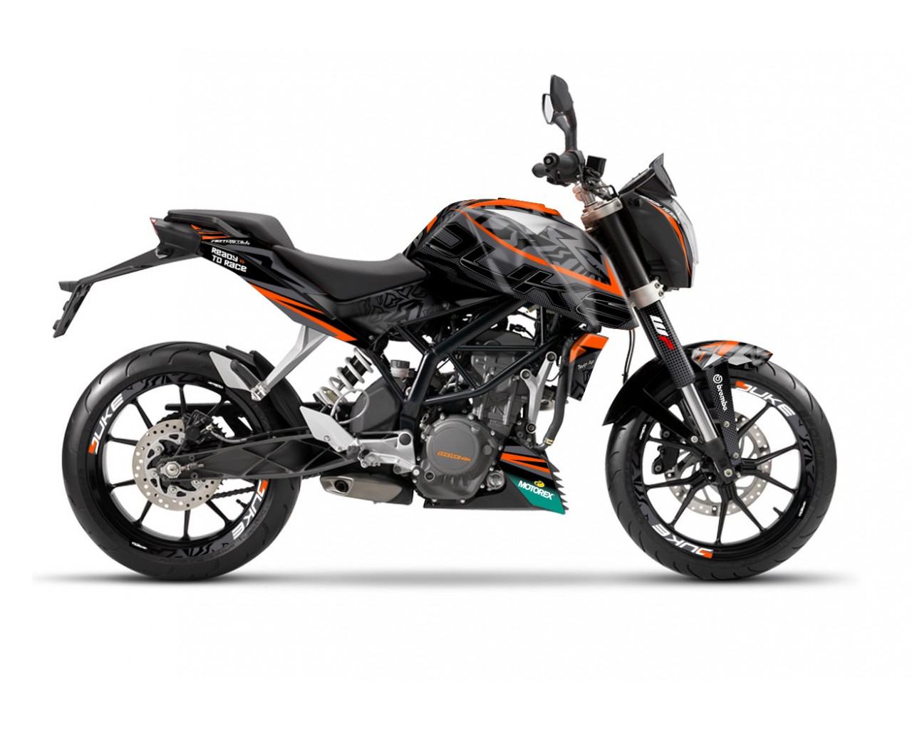KTM DUKE 125 - 200 - 250 - 390 / 2011 - 2016 GRAPHIC STICKER SET - DECAL KIT 