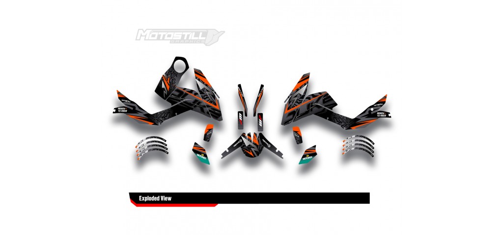 KTM DUKE 125 - 200 - 250 - 390 / 2011 - 2016 GRAPHIC STICKER SET - DECAL KIT 