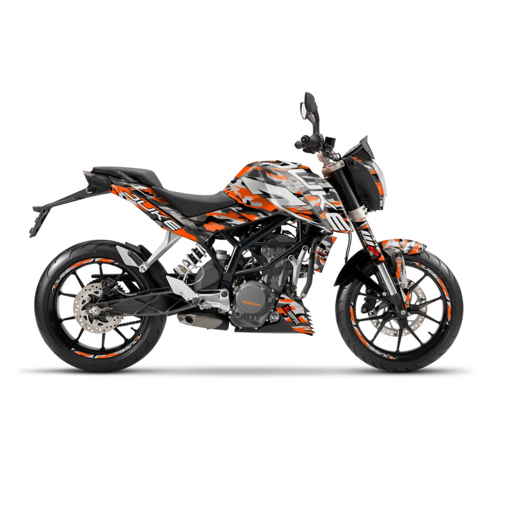 KTM DUKE 125 - 200 - 250 - 390 / 2011 - 2016 GRAPHIC STICKER SET - DECAL KIT 