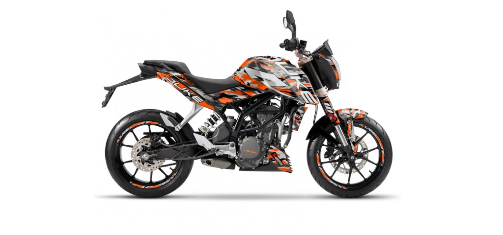 KTM DUKE 125 - 200 - 250 - 390 / 2011 - 2016 GRAPHIC STICKER SET - DECAL KIT 