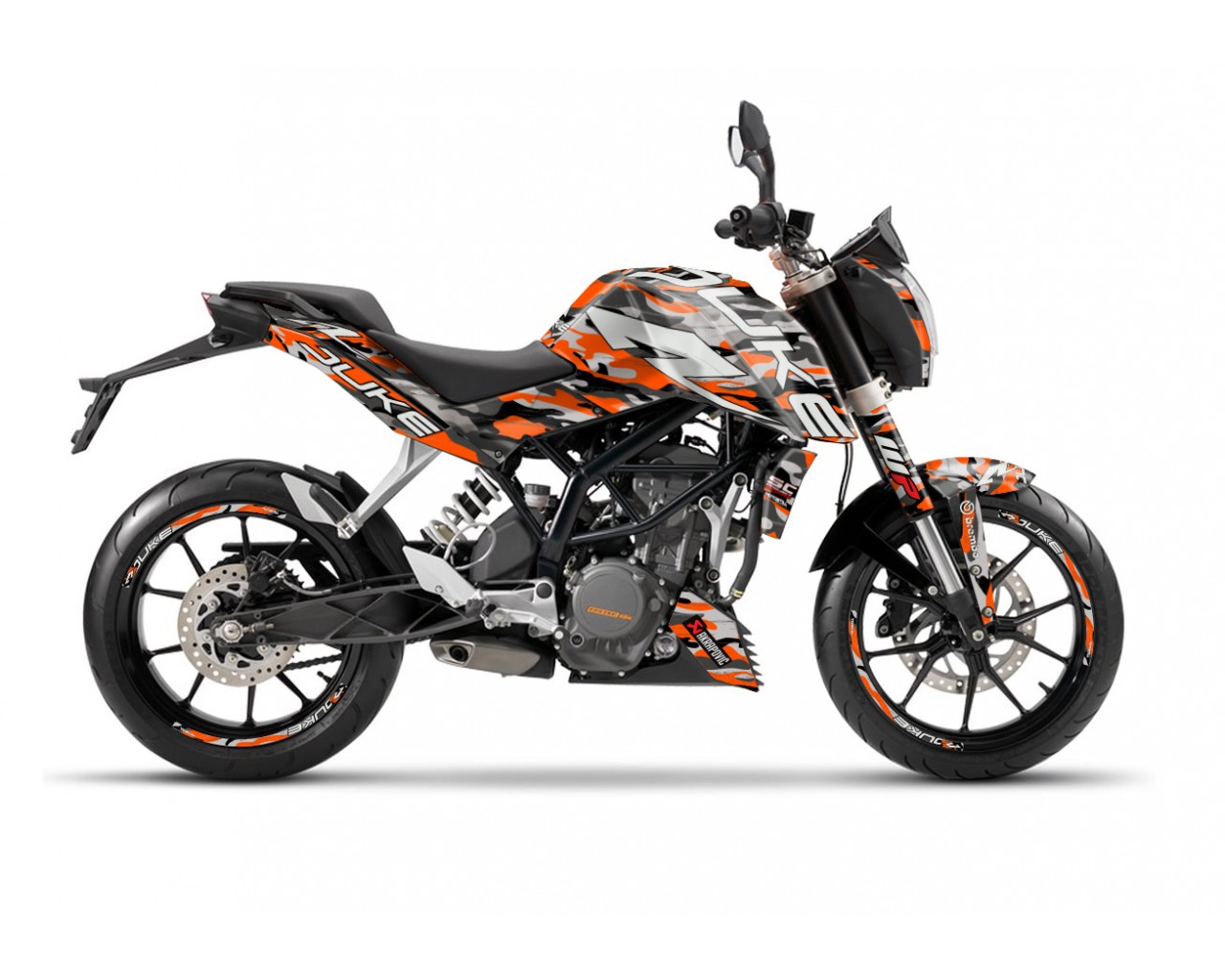 KTM DUKE 125 - 200 - 250 - 390 / 2011 - 2016 GRAPHIC STICKER SET - DECAL KIT 