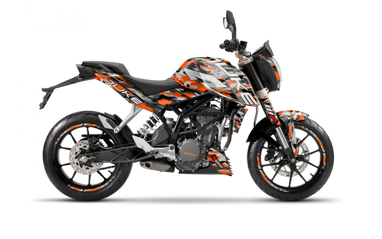 KTM DUKE 125 - 200 - 250 - 390 / 2011 - 2016 GRAPHIC STICKER SET - DECAL KIT 