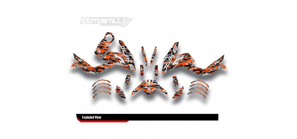 KTM DUKE 125 - 200 - 250 - 390 / 2011 - 2016 GRAPHIC STICKER SET - DECAL KIT 