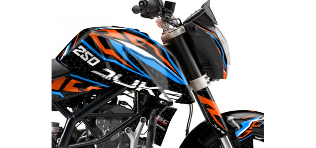 KTM DUKE 125 - 200 - 250 - 390 / 2011 - 2016 GRAPHIC SET - DECAL KIT 