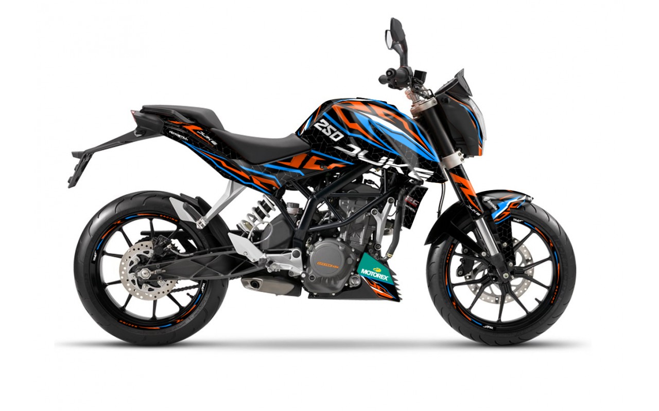 KTM DUKE 125 - 200 - 250 - 390 / 2011 - 2016 GRAPHIC STICKER SET - DECAL KIT 