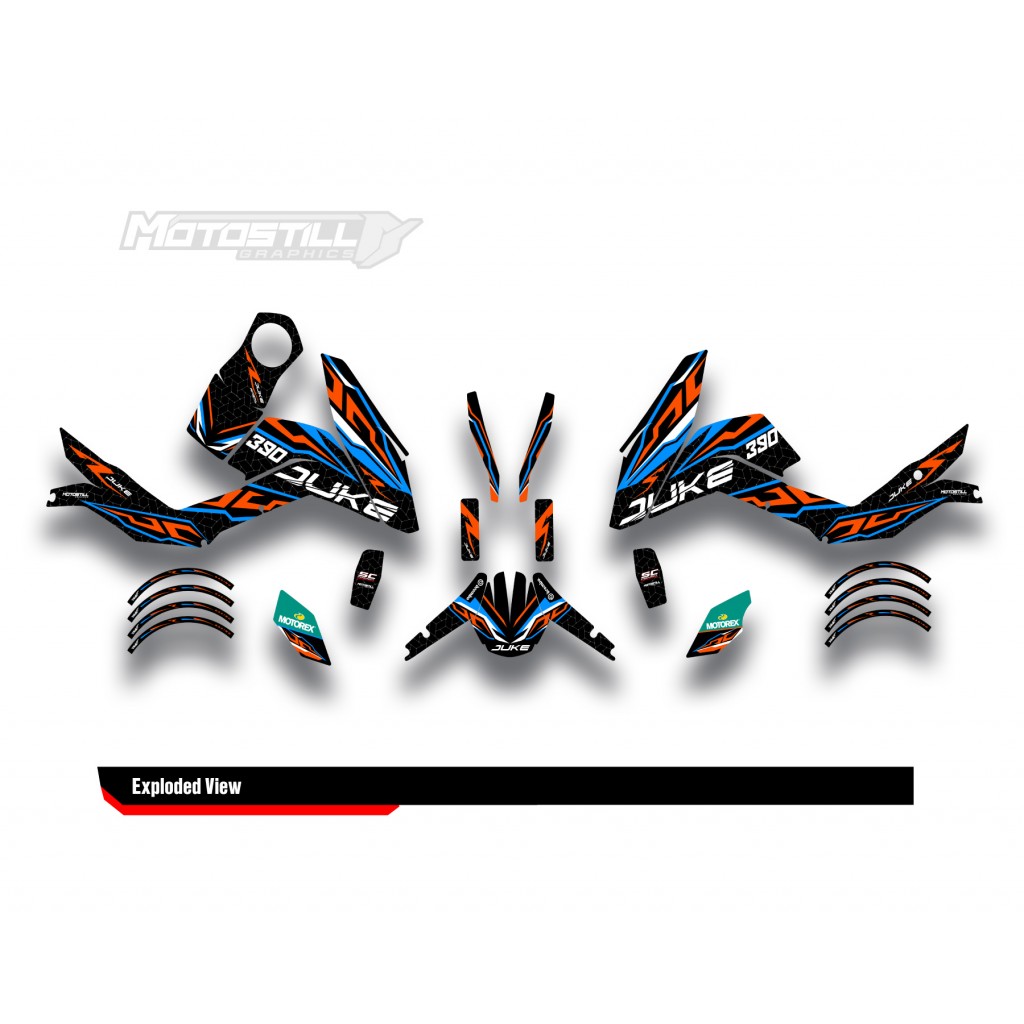 KTM DUKE 125 - 200 - 250 - 390 / 2011 - 2016 GRAPHIC STICKER SET - DECAL KIT 