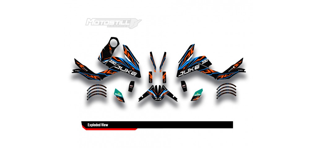 KTM DUKE 125 - 200 - 250 - 390 / 2011 - 2016 GRAPHIC STICKER SET - DECAL KIT 
