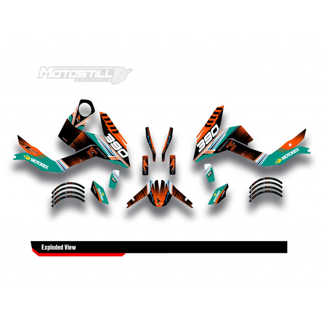 KTM DUKE 125 - 200 - 250 - 390 / 2011 - 2016 GRAPHIC STICKER SET - DECAL KIT 