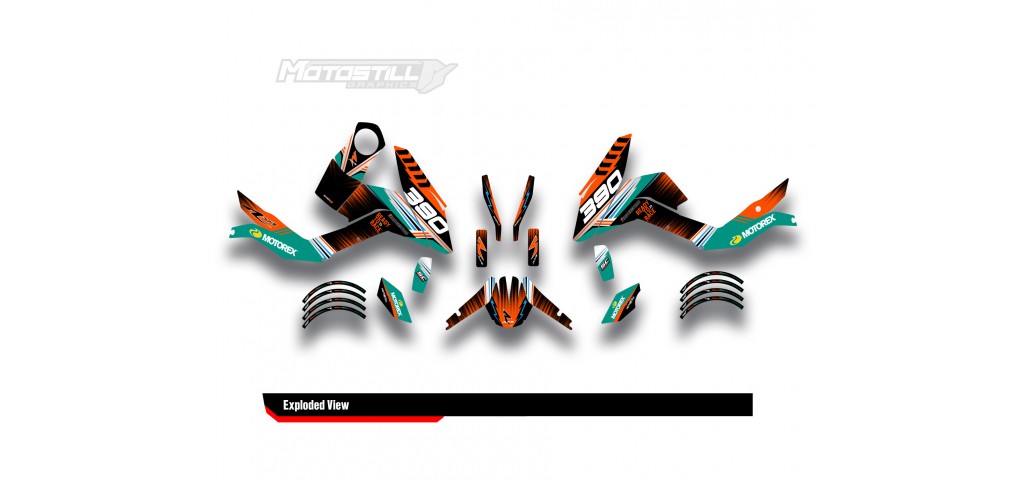 KTM DUKE 125 - 200 - 250 - 390 / 2011 - 2016 GRAPHIC STICKER SET - DECAL KIT 