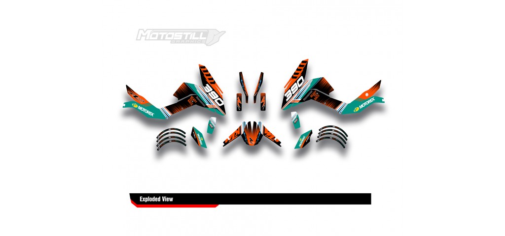KTM DUKE 125 - 200 - 250 - 390 / 2011 - 2016 GRAPHIC STICKER SET - DECAL KIT 