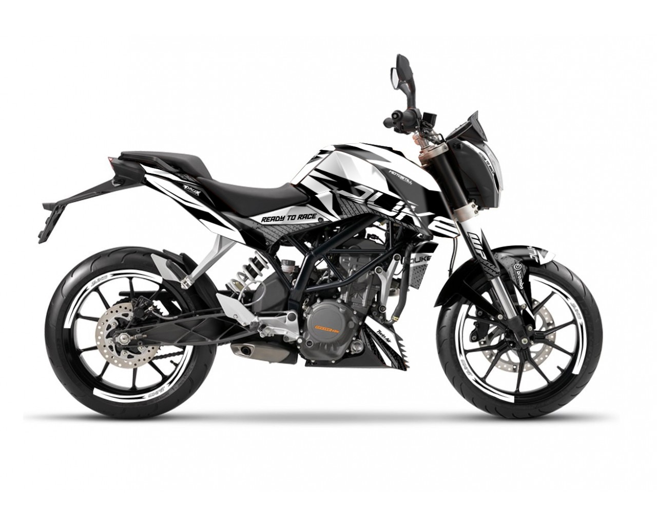 KTM DUKE 125 - 200 - 250 - 390 / 2011 - 2016 GRAPHIC STICKER SET - DECAL KIT 
