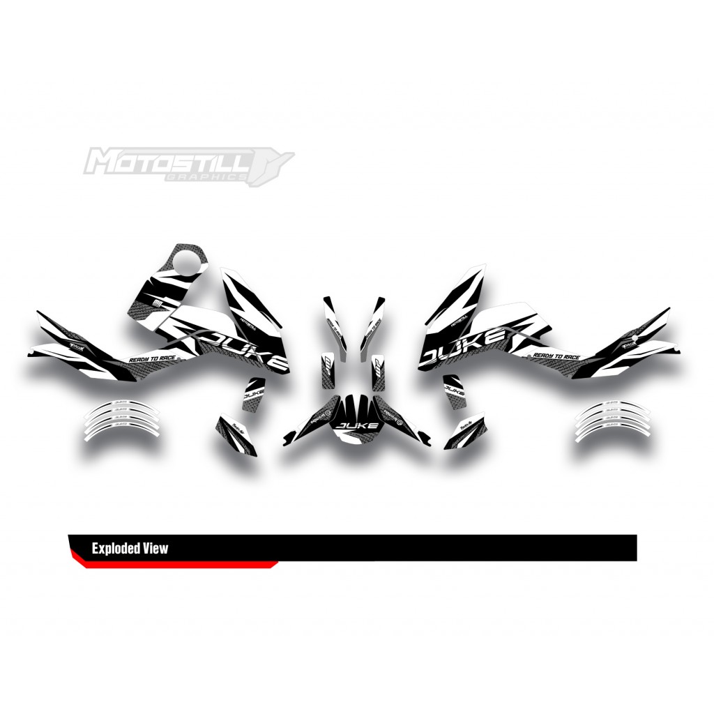 KTM DUKE 125 - 200 - 250 - 390 / 2011 - 2016 GRAPHIC STICKER SET - DECAL KIT 