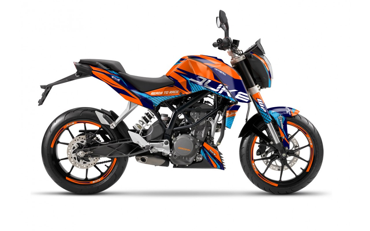 KTM DUKE 125 - 200 - 250 - 390 / 2011 - 2016 GRAPHIC STICKER SET - DECAL KIT 