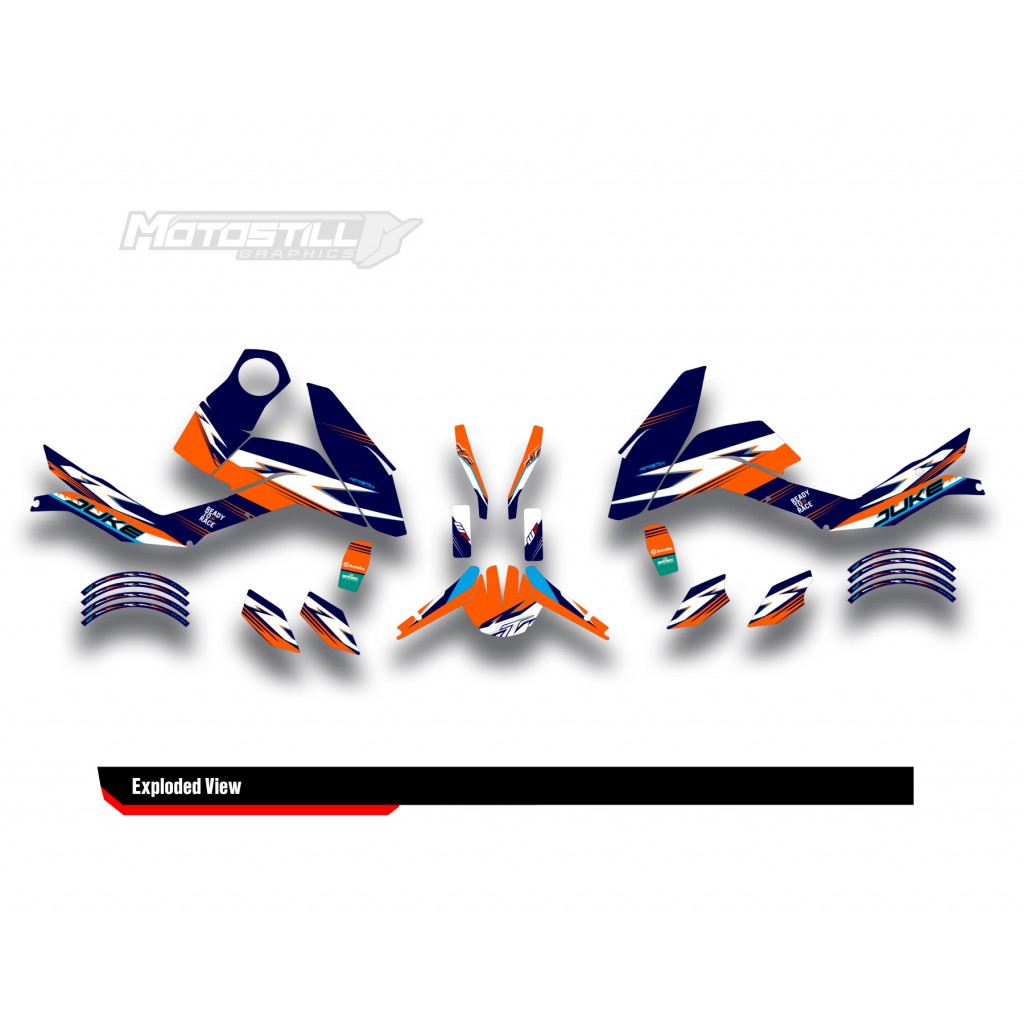 KTM DUKE 125 - 200 - 250 - 390 / 2011 - 2016 GRAPHIC STICKER SET - DECAL KIT 