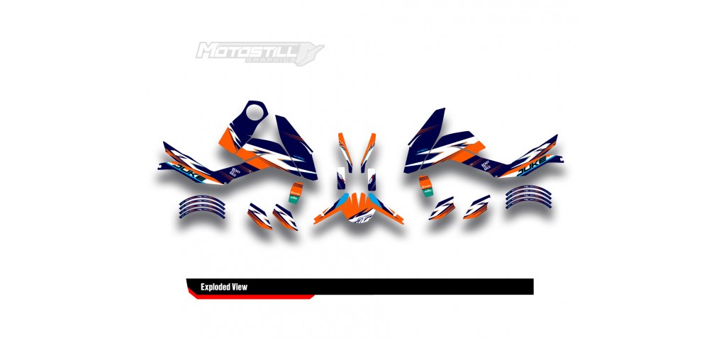 KTM DUKE 125 - 200 - 250 - 390 / 2011 - 2016 GRAPHIC STICKER SET - DECAL KIT 