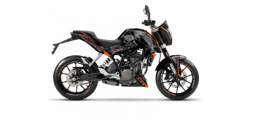 KTM DUKE 125 - 200 - 250 - 390 / 2011 - 2016 GRAPHIC STICKER SET - DECAL KIT 