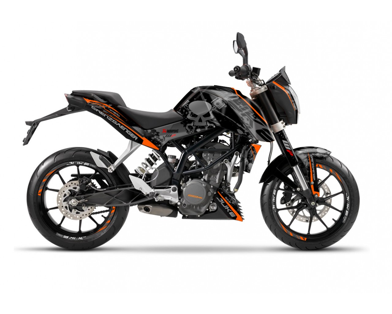 KTM DUKE 125 - 200 - 250 - 390 / 2011 - 2016 GRAPHIC STICKER SET - DECAL KIT 