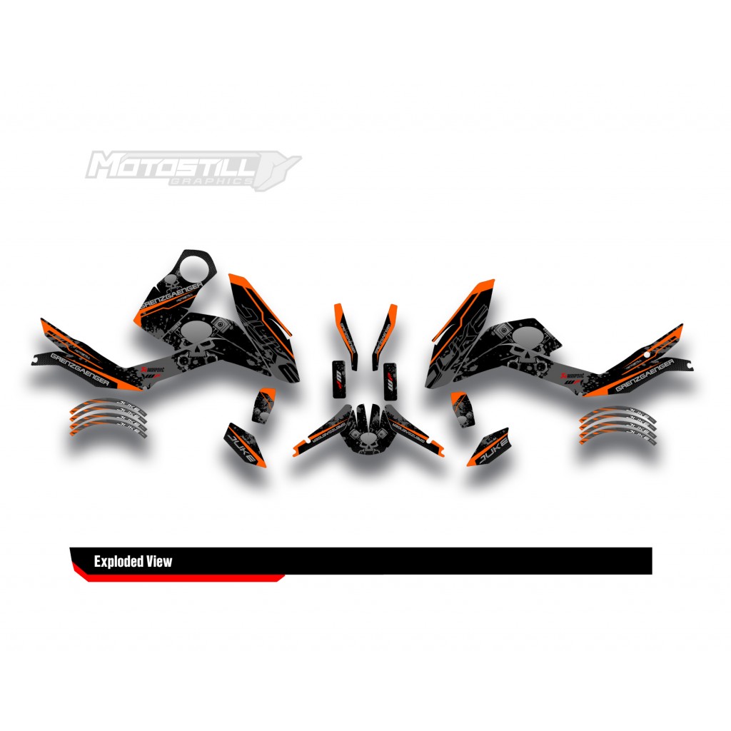 KTM DUKE 125 - 200 - 250 - 390 / 2011 - 2016 GRAPHIC STICKER SET - DECAL KIT 