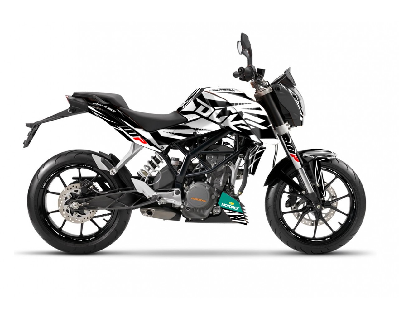 KTM DUKE 125 - 200 - 250 - 390 / 2011 - 2016 GRAPHIC STICKER SET - DECAL KIT 
