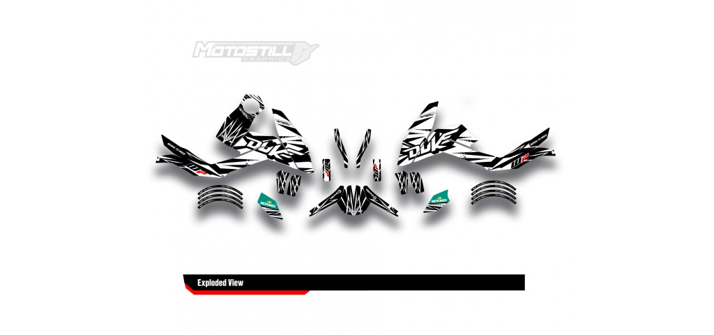 KTM DUKE 125 - 200 - 250 - 390 / 2011 - 2016 GRAPHIC STICKER SET - DECAL KIT 