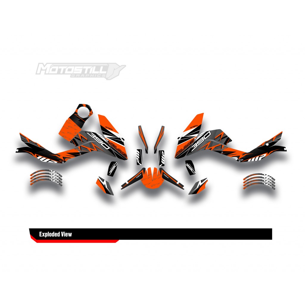 KTM DUKE 125 - 200 - 250 - 390 / 2011 - 2016 GRAPHIC STICKER SET - DECAL KIT 
