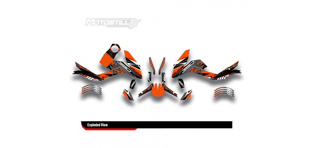 KTM DUKE 125 - 200 - 250 - 390 / 2011 - 2016 GRAPHIC STICKER SET - DECAL KIT 