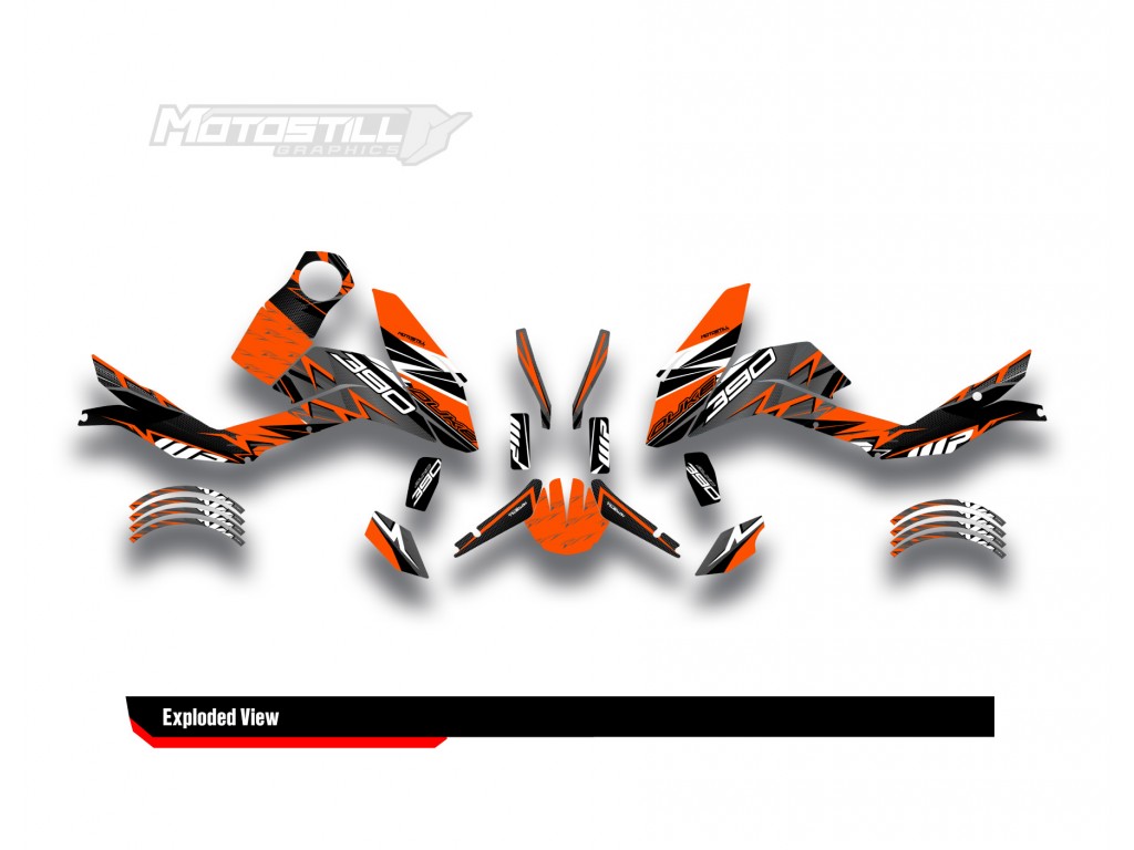 KTM DUKE 125 - 200 - 250 - 390 / 2011 - 2016 GRAPHIC STICKER SET - DECAL KIT 