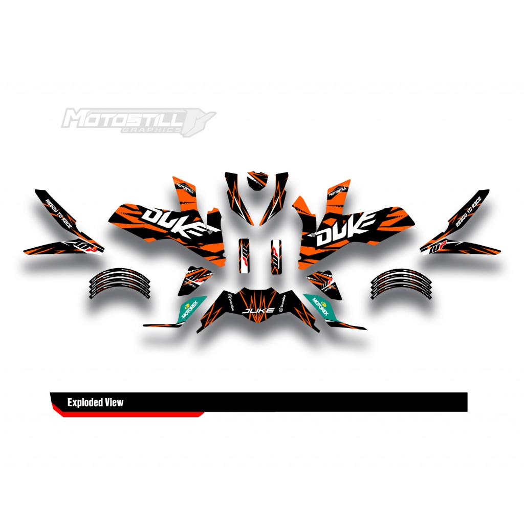 KTM DUKE 125-200-250-390 / 2017-2022 GRAPHIC STICKER SET - DECAL KIT 