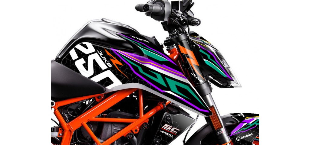 KTM DUKE 125 - 200 - 250 - 390 / 2017 - 2022 GRAPHIC SET - DECAL KIT 