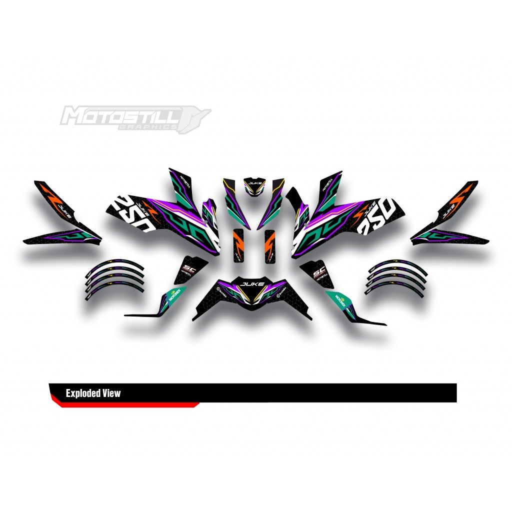 KTM DUKE 125-200-250-390 / 2017-2022 GRAPHIC STICKER SET - DECAL KIT 