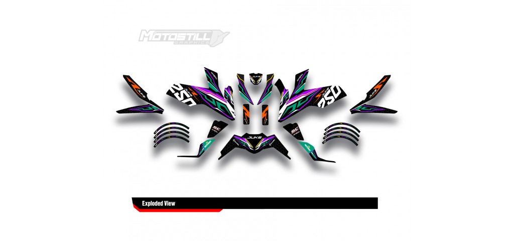 KTM DUKE 125-200-250-390 / 2017-2022 GRAPHIC STICKER SET - DECAL KIT 