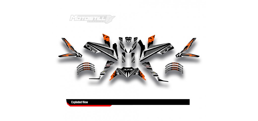 KTM DUKE 125-200-250-390 / 2017-2022 GRAPHIC STICKER SET - DECAL KIT 