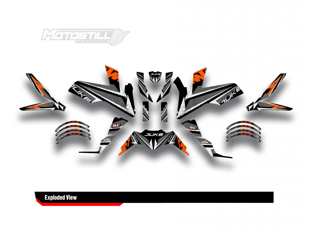 KTM DUKE 125-200-250-390 / 2017-2022 GRAPHIC STICKER SET - DECAL KIT 