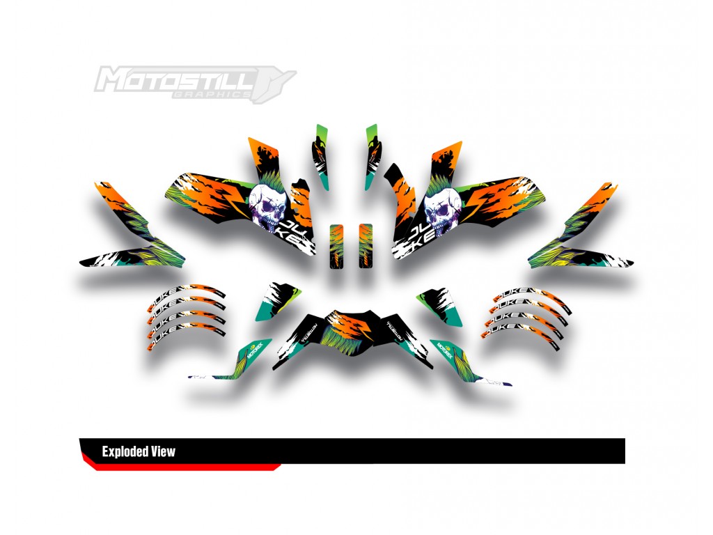 KTM DUKE 125-200-250-390 / 2017-2022 GRAPHIC STICKER SET - DECAL KIT 