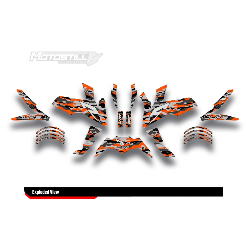 KTM DUKE 125-200-250-390 / 2017-2022 GRAPHIC STICKER SET - DECAL KIT 