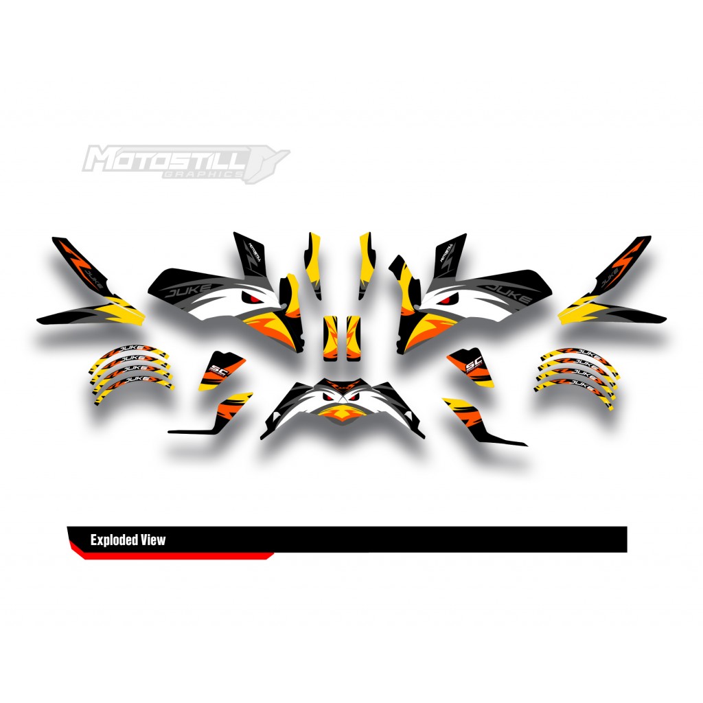 KTM DUKE 125-200-250-390 / 2017-2022 GRAPHIC STICKER SET - DECAL KIT 