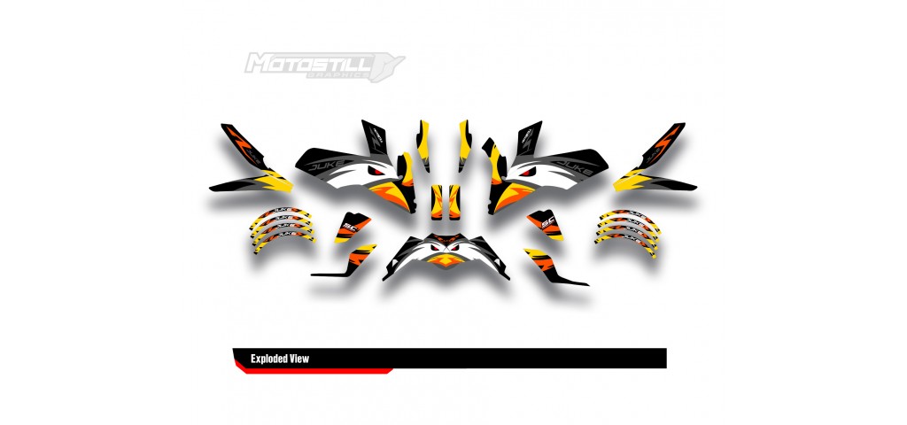 KTM DUKE 125-200-250-390 / 2017-2022 GRAPHIC STICKER SET - DECAL KIT 